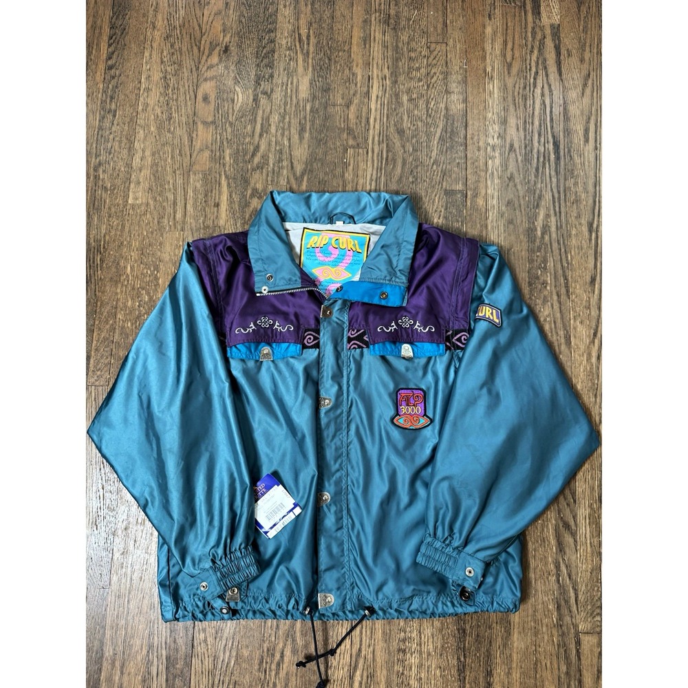 Vintage Rip Curl Ski Suit Set M Teal Purple 90s Retro Jacket Pants 1997 Tag